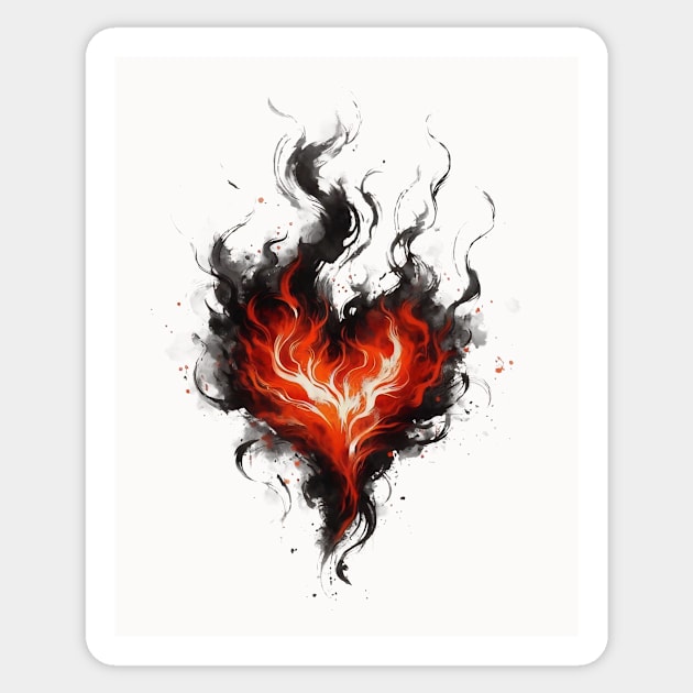 Heart On Fire Sticker by CreativeSage